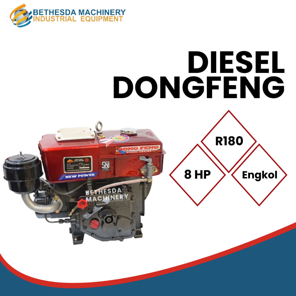 Mesin Diesel 8 HP / 8 PK Mesin Penggerak DongFeng Engkol R180