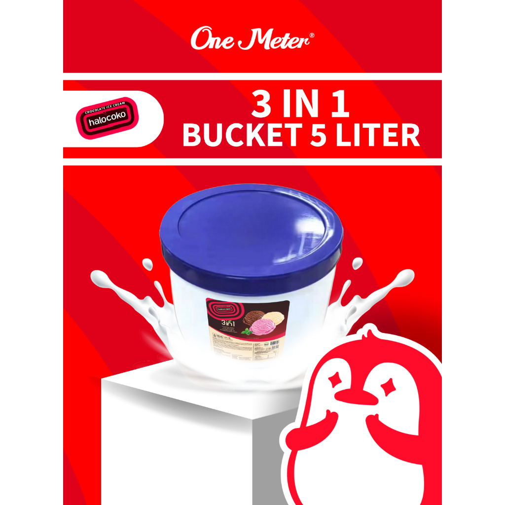 

AICE 3 in 1 (HALOCOKO BUCKET SERIES) Bucket 5 Liter Ice Cream Es Krim 3in1 Ember 5L Eskrim Sticker