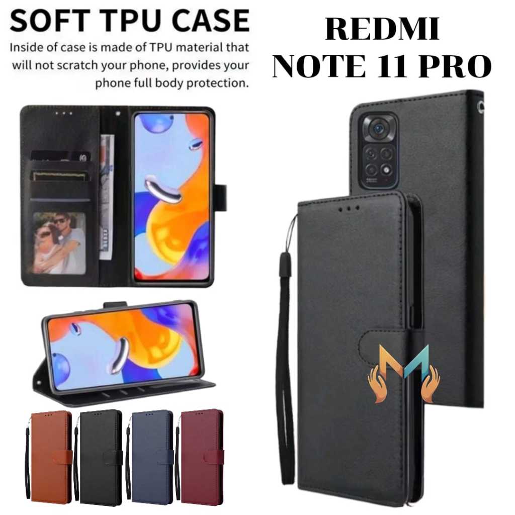 Case Redmi Note 10 10s 10 5G 10 Pro 11 11 Pro 11 Pro 5G Flip Casing Dompet Kulit Buka Tutup