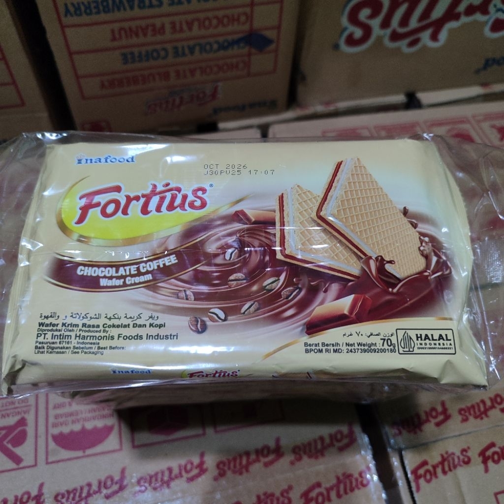 Grilshop7 Ainunstore Fortius Wafer Cream 70Gr Jajan Songgong Hajatan Inafood 1 Dus Isi 30