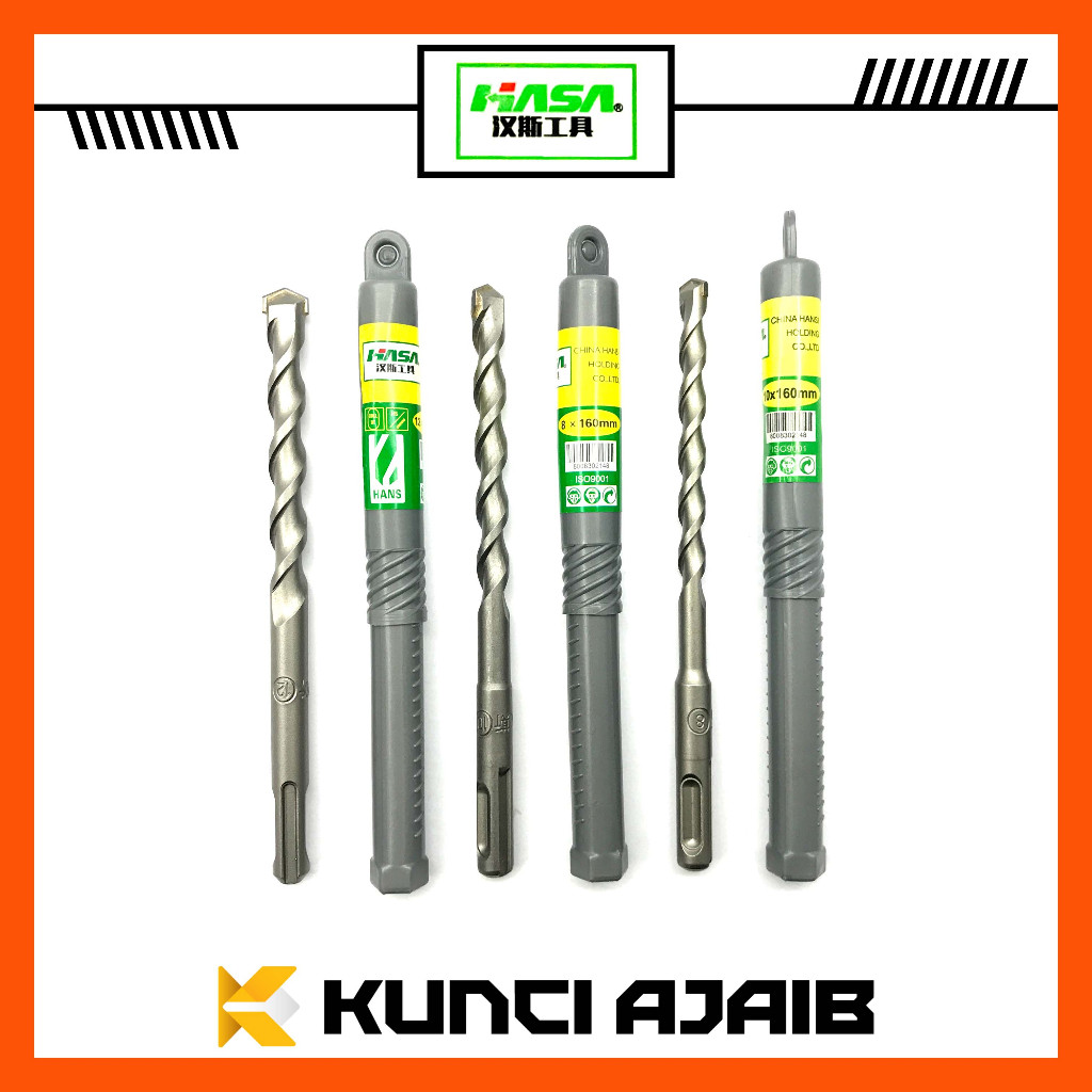HASA SDS PLUS Mata Bor Beton 8 10 12 x 160 mm Panjang 16 cm Tembok Bit