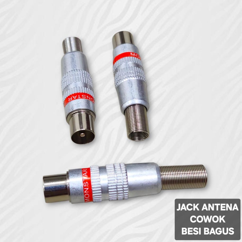 Jack Antena TV Besi Bagus Monster Cowok / Colokan Jak Jek Cowok Male Besi Premium Monster