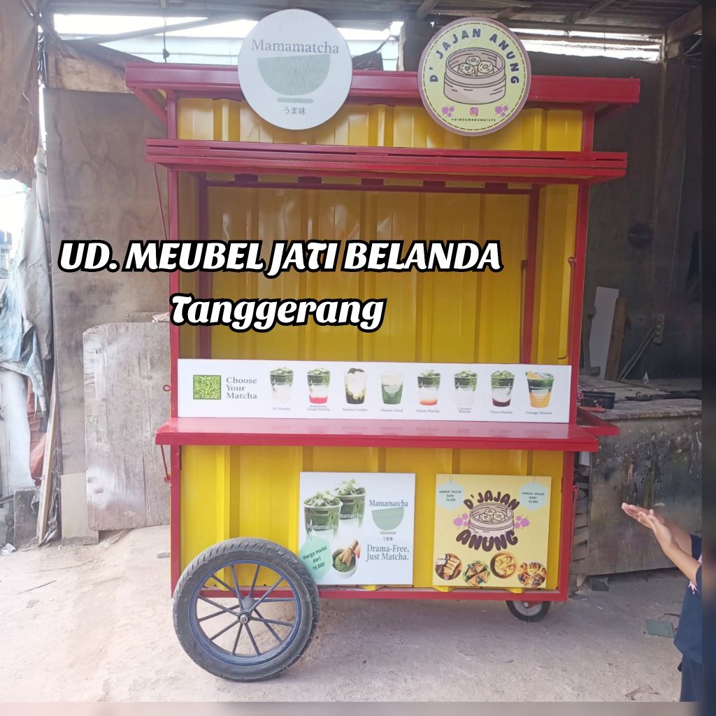 booth jajanan, gerobak minuman dan makanan