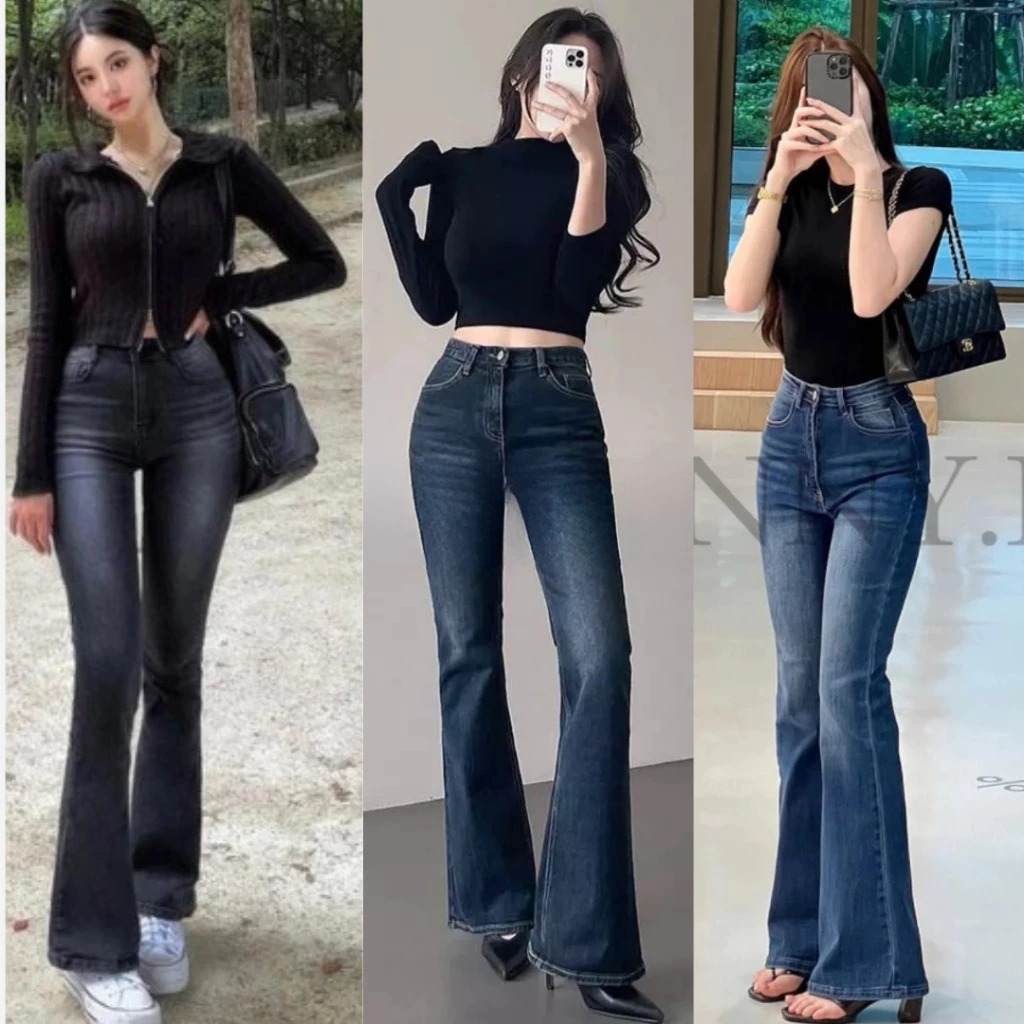 Highwaist Cutbray Jeans Retro Celana Jeans Cutbray Wanita Model Retro 114 Korea Terbaru jeans vintag