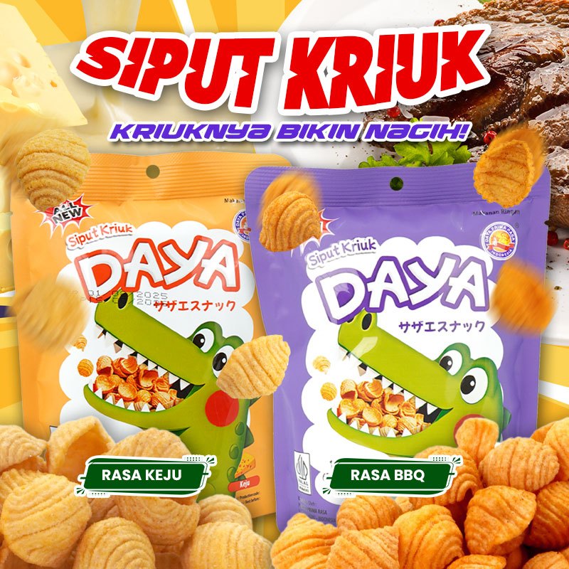 

40g Siput Kriuk DAYA 16g – Tersedia Rasa Barbeque & Keju