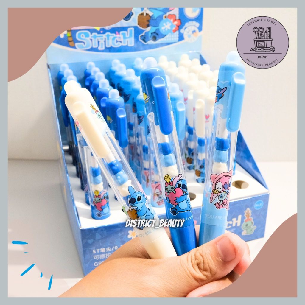

PULPEN CETEK HAPUS STITCH GEL PEN ERASABLE PEN 0.5MM MOTIF STITCH TERMURAH