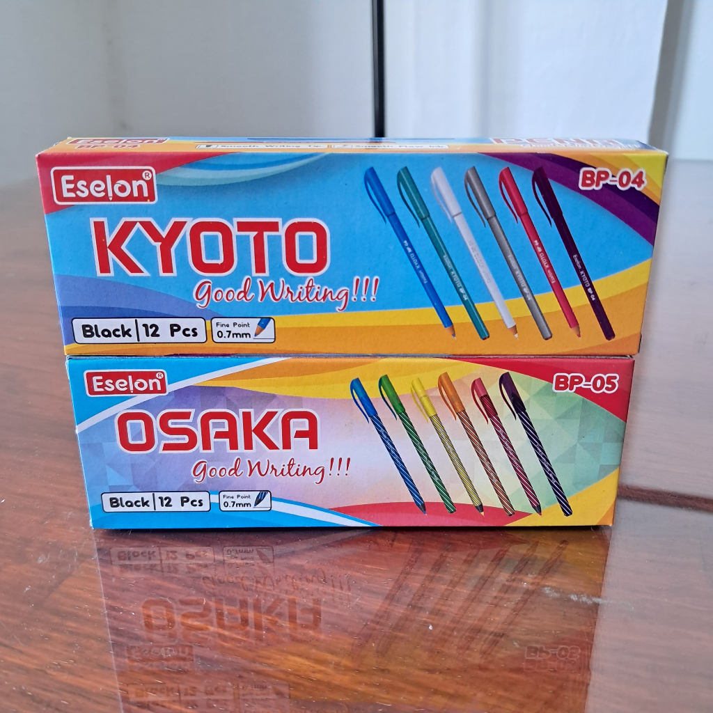 

1 Kotak isi 12 Pcs Pena ESELON OSAKA ULIR & KYOTO Polos