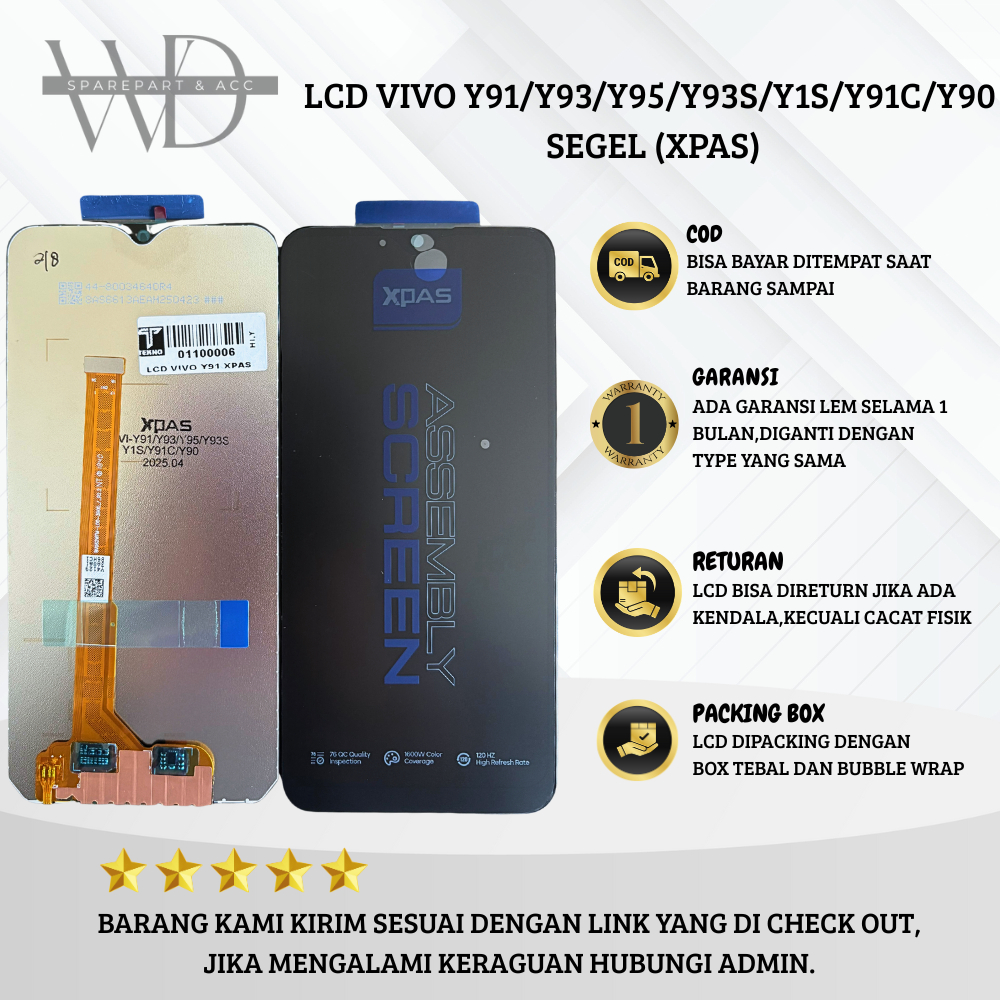 LCD FULLSET VIVO Y91/Y92/Y93S/Y1S/Y91C/Y90 SEGEL (XPAS)ORIGINAL