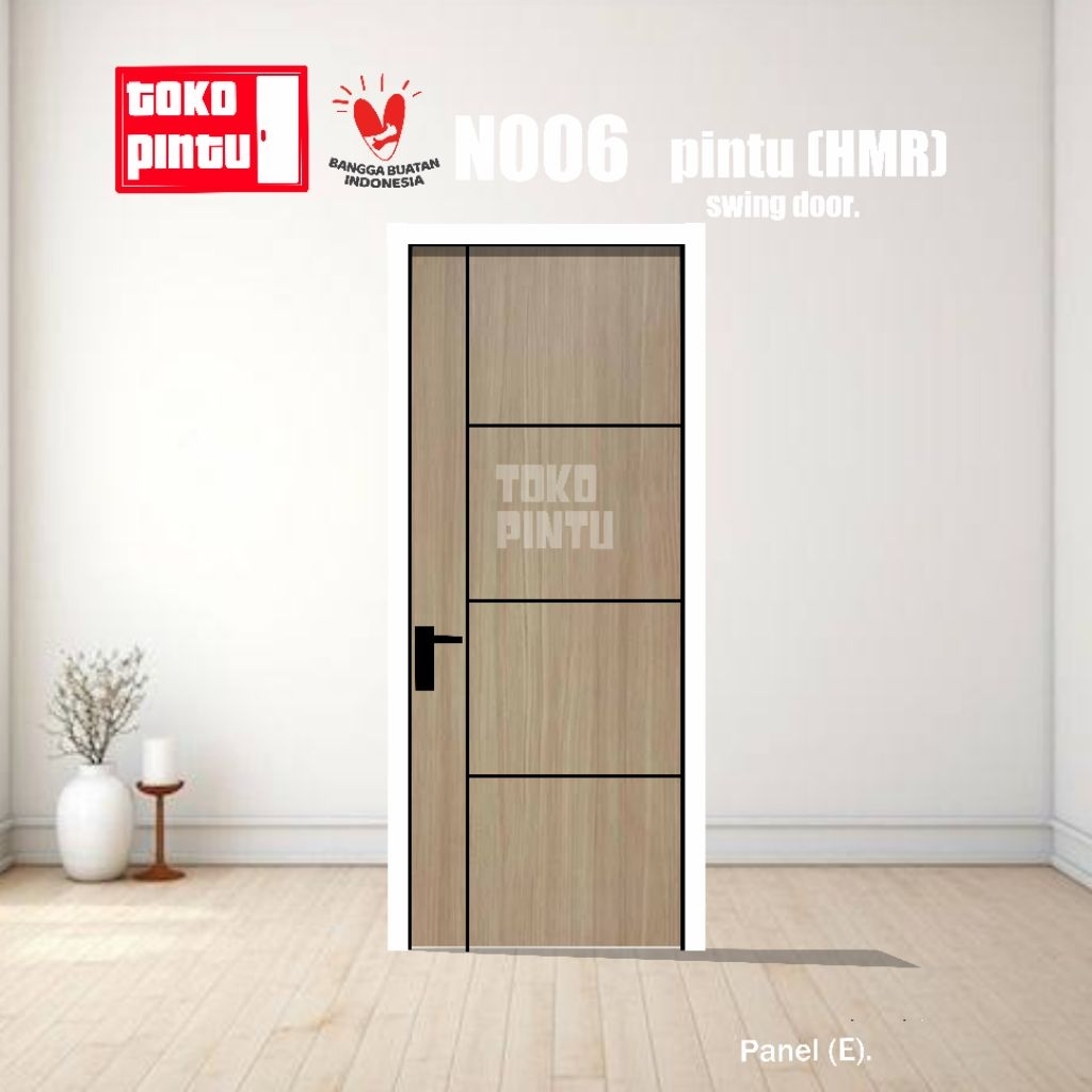 Panel (E) Pintu minimalis engineering HMR swing door.