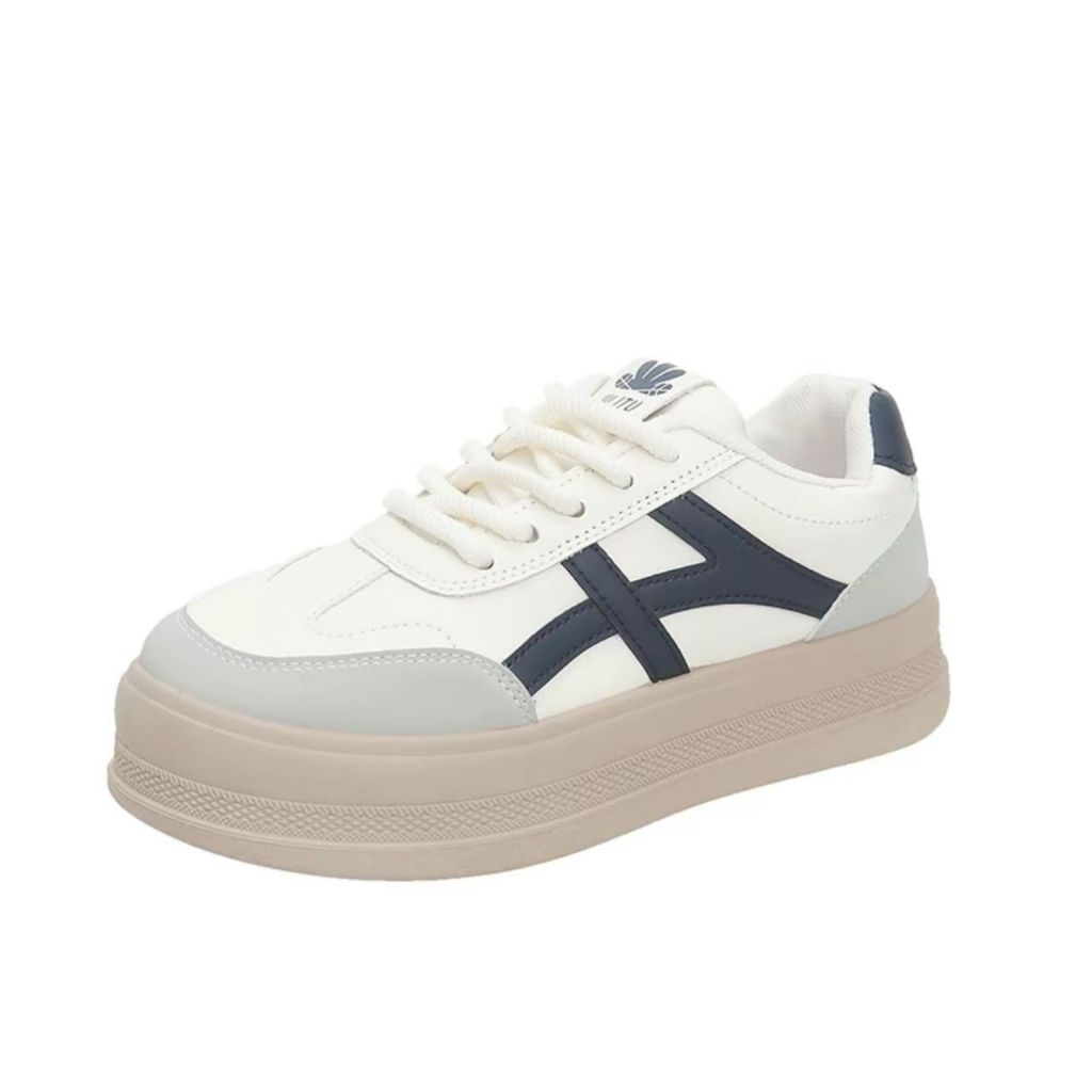 Sepatu sneakers olahraga sport kets putih wanita sepatu sekolah hitam polos wanita kasual sepatu wan