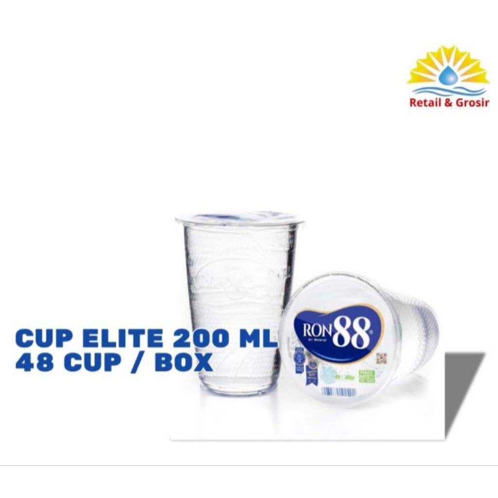 Ron 88 Cup Elite Air Mineral Gelas 200 ml (48 Cup)
