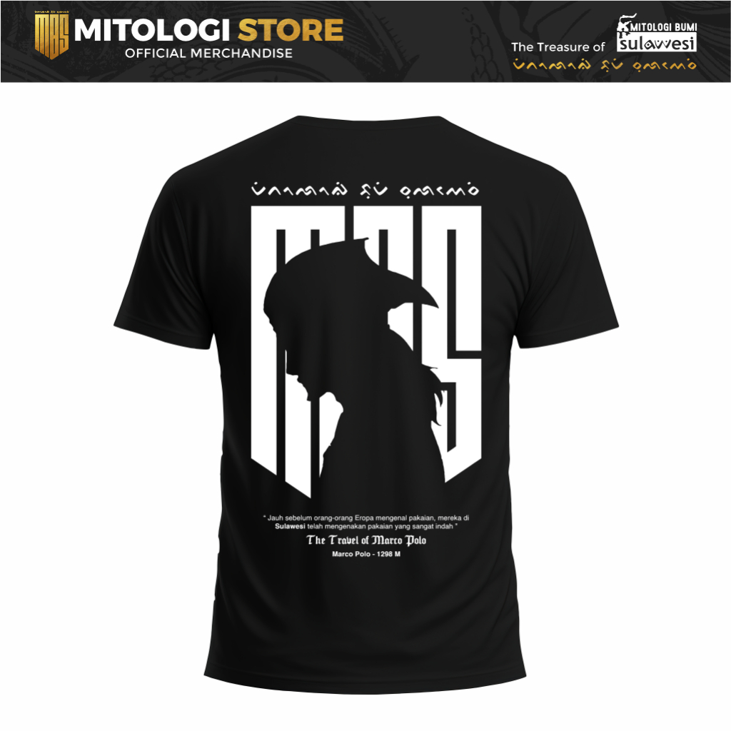 Kaos Mitologi Bumi Sulawesi - Marco Polo - 100% Katun Premium 24s - Makassar