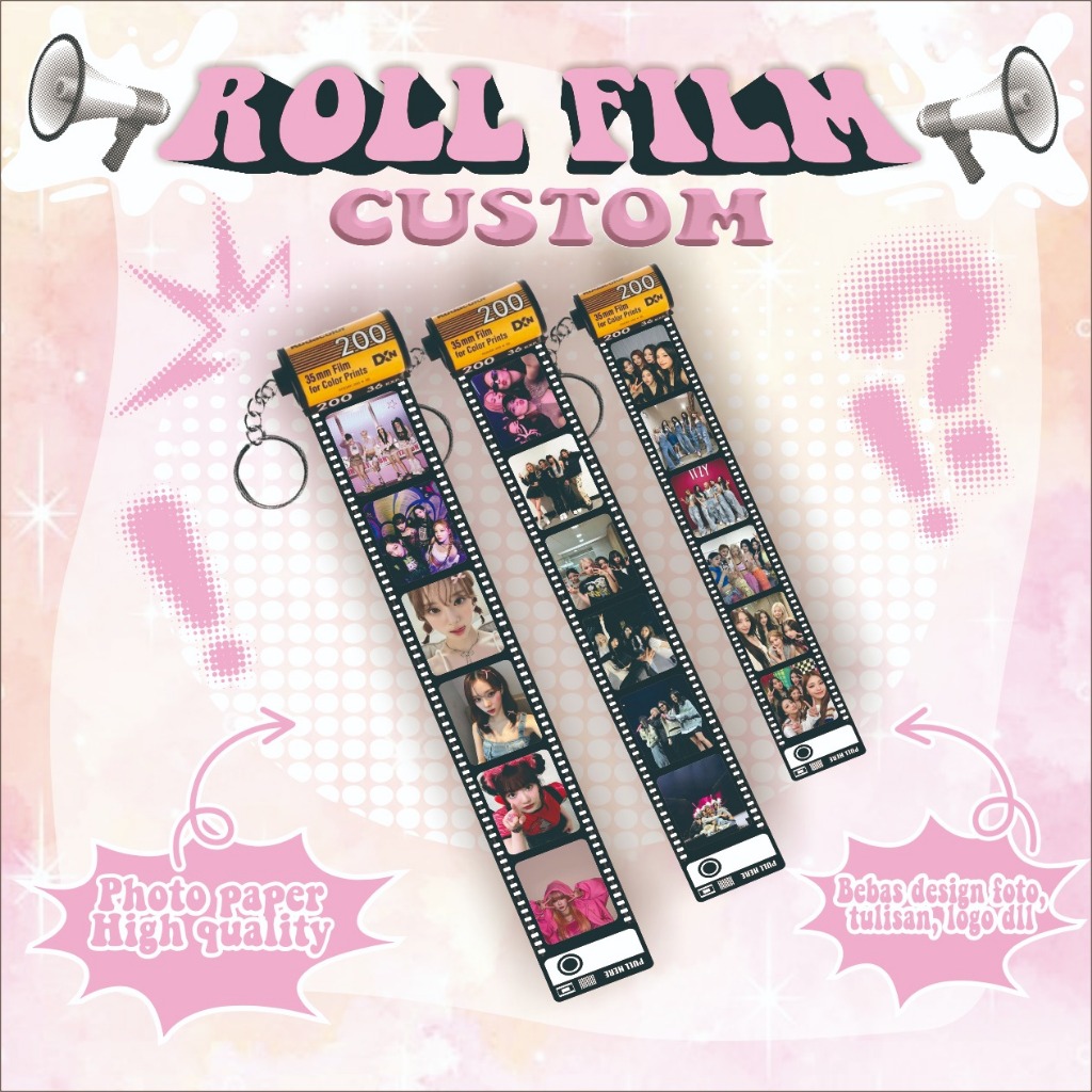 Roll Film Custom Gantungan Kunci 10 foto / Kado Gantungan Roll Film / Kado Ulang Tahun