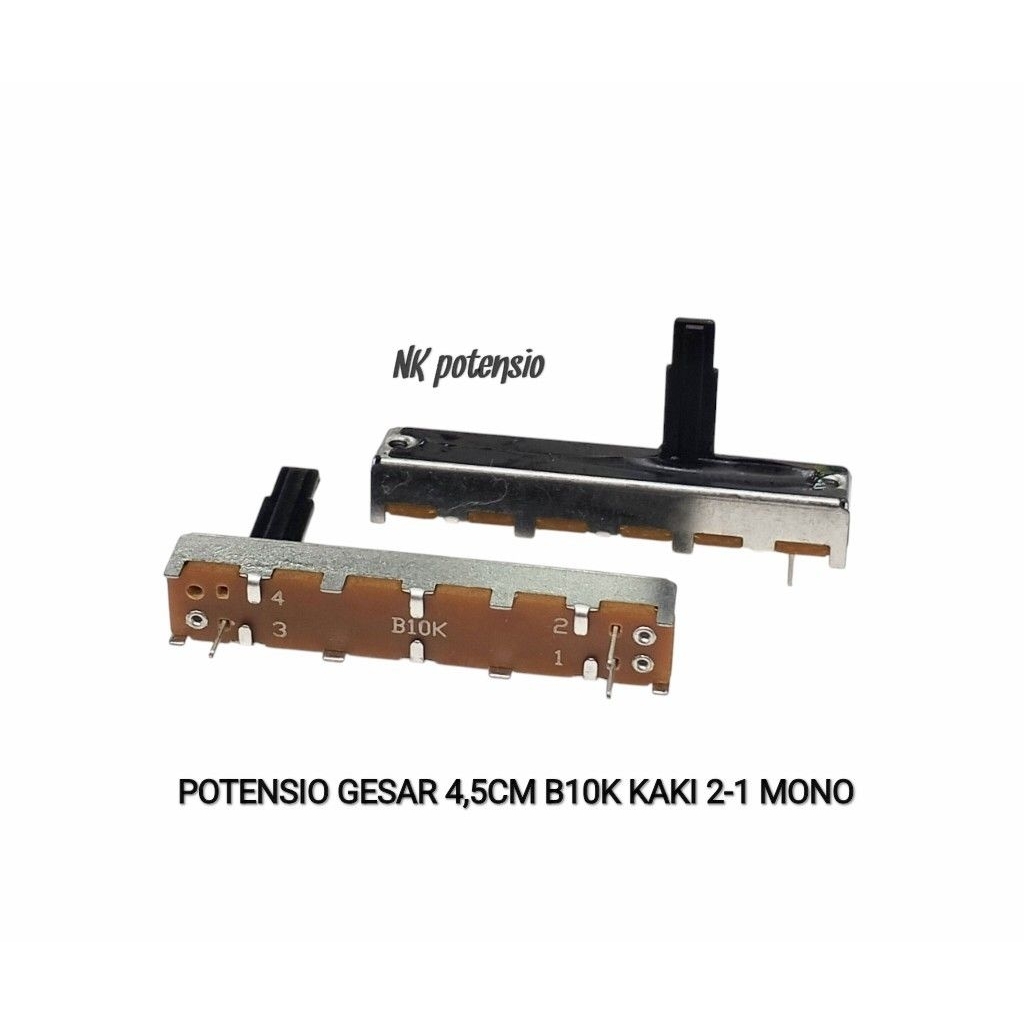 POTENSIO GESER 4,5CM B10K KAKI 2-1 TUAS PLASTIK