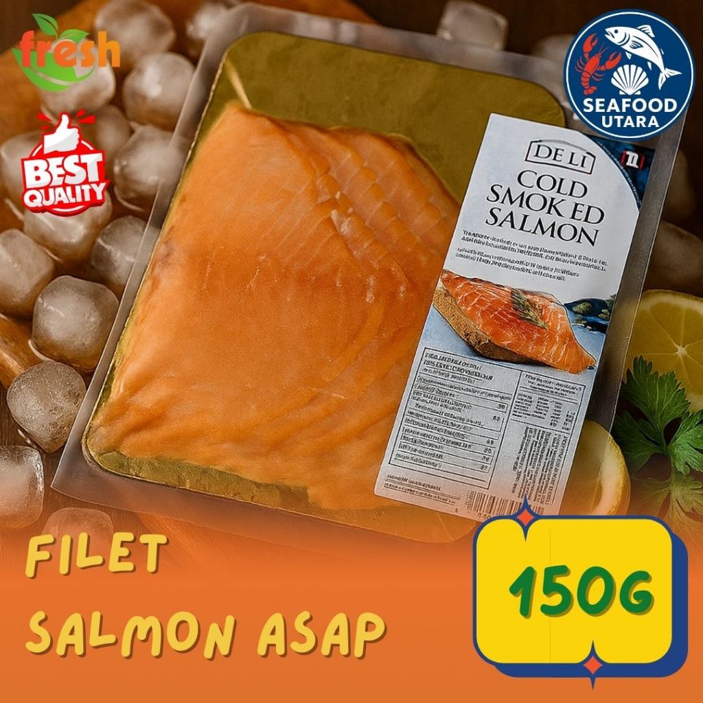 

Smoked Salmon Premium Ready To Cook – 150 gr | Smoked Salmon MAC – Sliced, Siap Santap | salmon asap MAC 1 pack | Smoked Salmon Jakarta