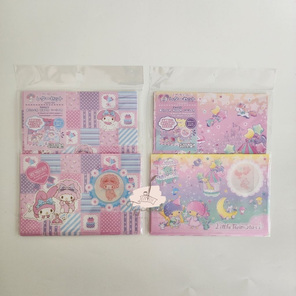 

LETTER SET MY MELODY LITTLE TWIN STAR KERTAS SURAT KOLEKSI SANRIO MADE IN JAPAN