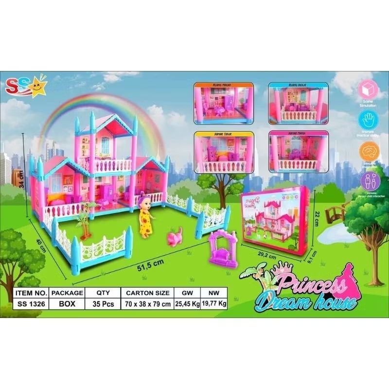 Dtoyz- Dream House Villa Mainan Anak Dan Mainan Anak Dream House Beautiful