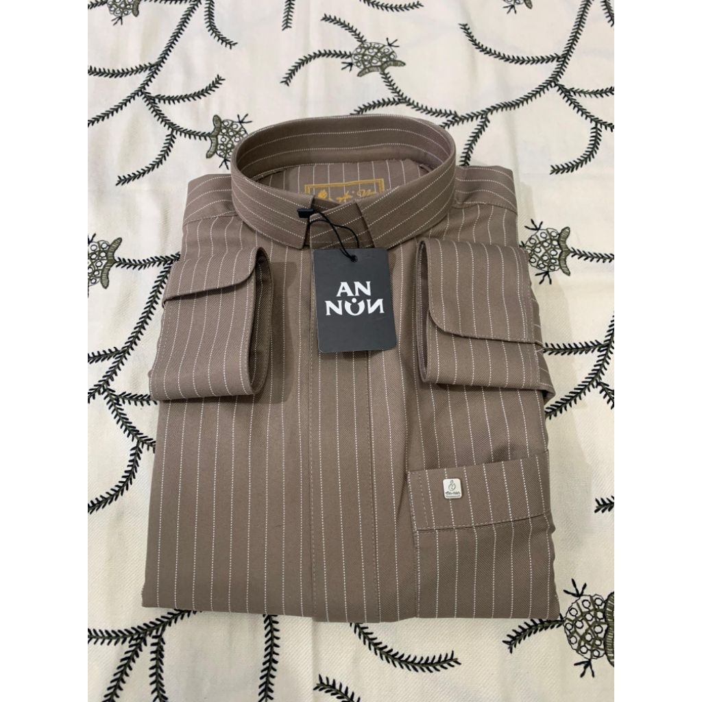 Gamis / Jubah Pria Motif Garis , Annun Gamis Kain wol