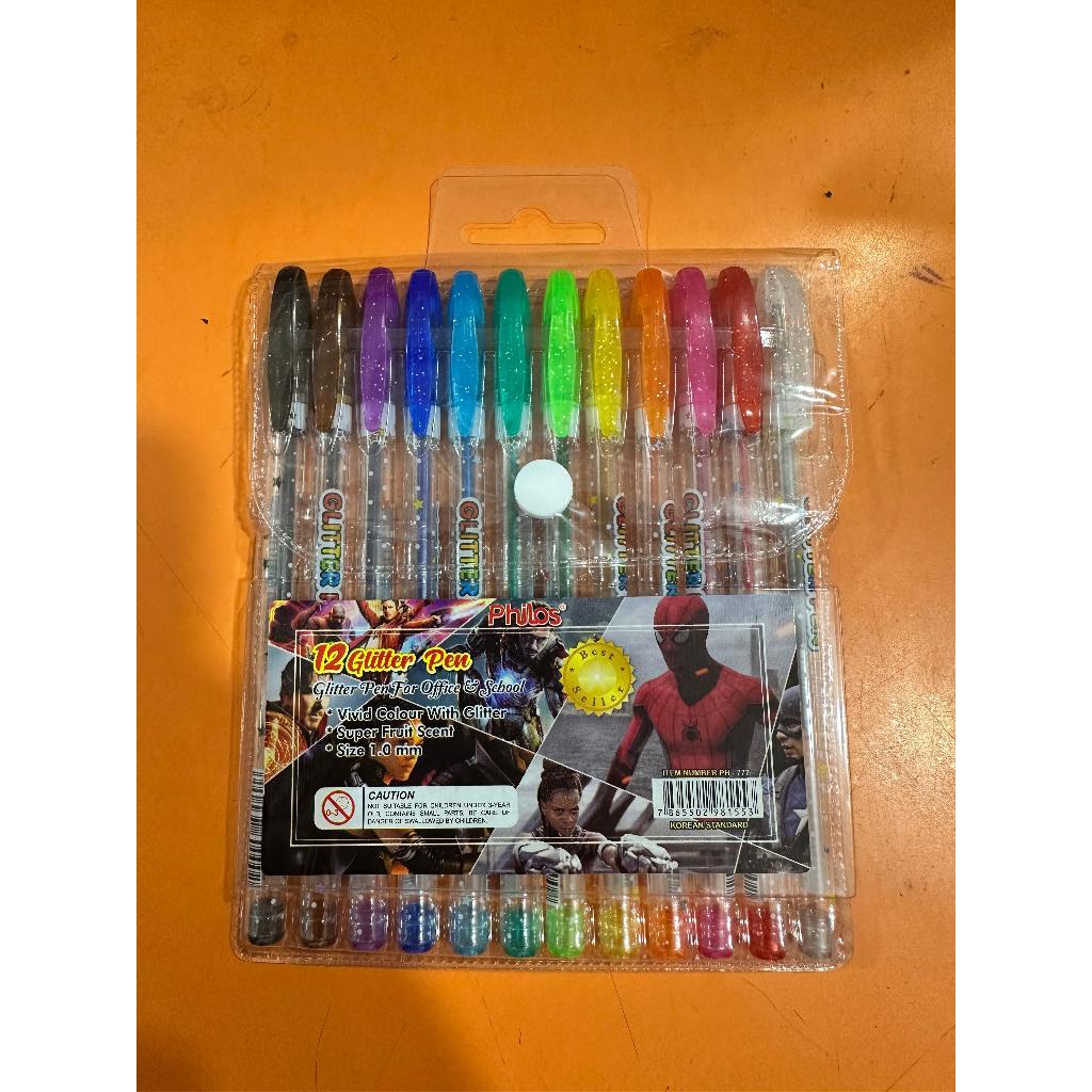 

[ 1 PAPAN ] PEN GLITTER 12 WARNA