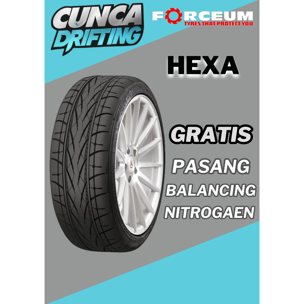 BAN MOBIL TUBLES MURAH UNTUK JAZZ 185 60 R15 FORCEUM HEXA-R GRATIS PEMASANGAN DAN BALANCING