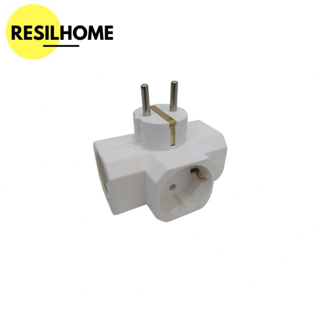 Steker T Colokan Dinding 3 Lubang Broco Socket Listrik Tee