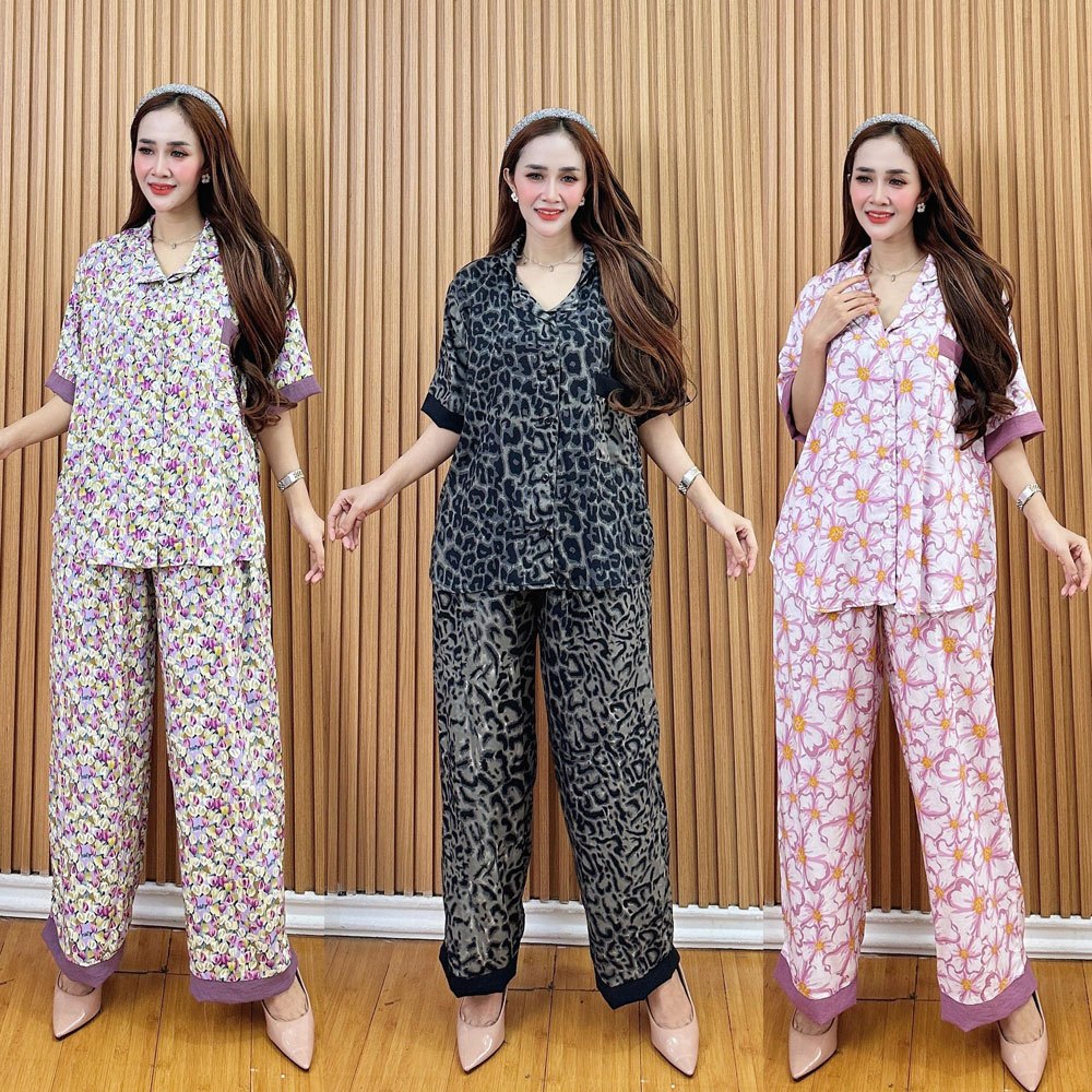 ONE SET DAILY PAJAMAS PIYAMA PAKAIAN TIDUR SETELAN WANITA BAHAN RAYON PREMIUM AMANDA SERIES