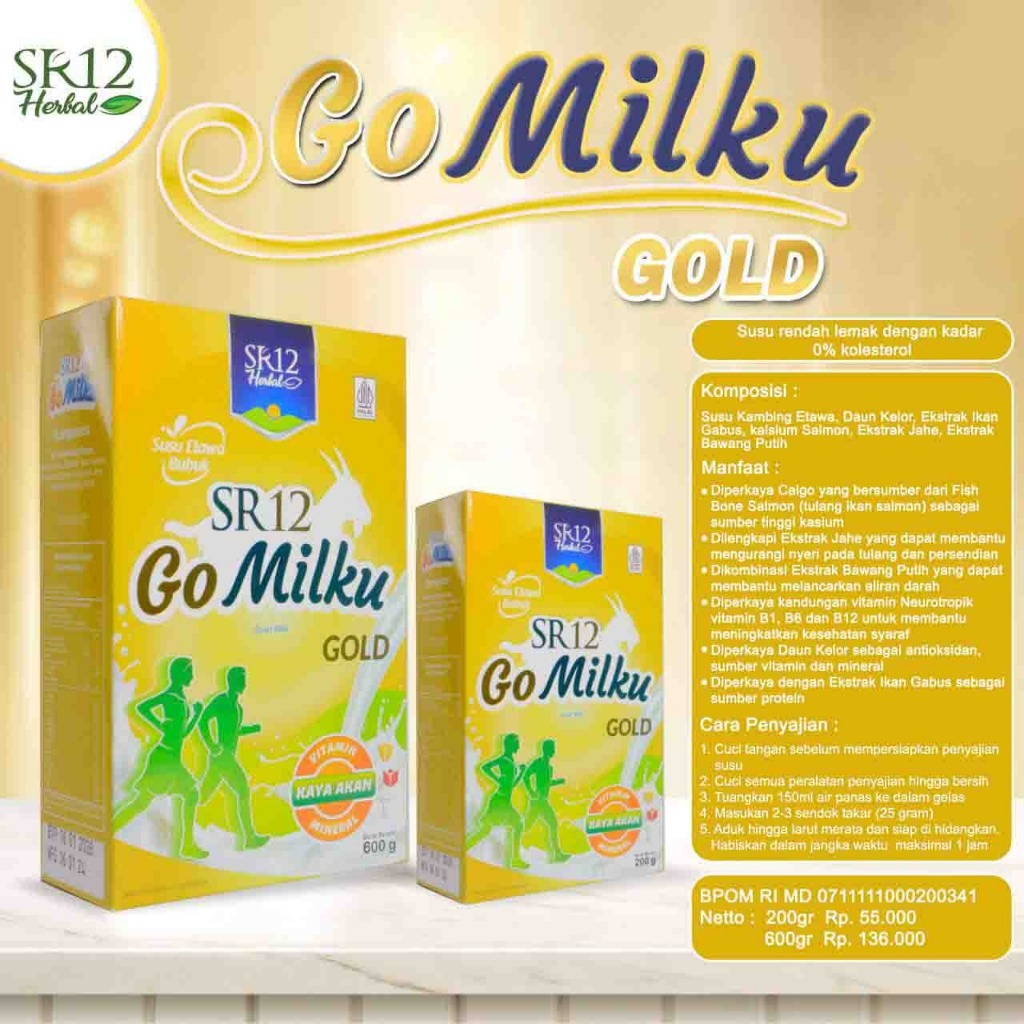 

Gomilku Gold 600gram SR12 Susu Kambing Etawa Rendah Lemak Tinggi Kalsium Bebas Gula
