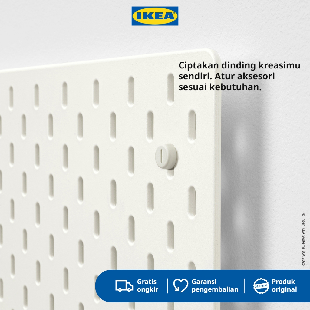 IKEA SKADIS Papan Berlubang Pegboard Putih 56x56 cm