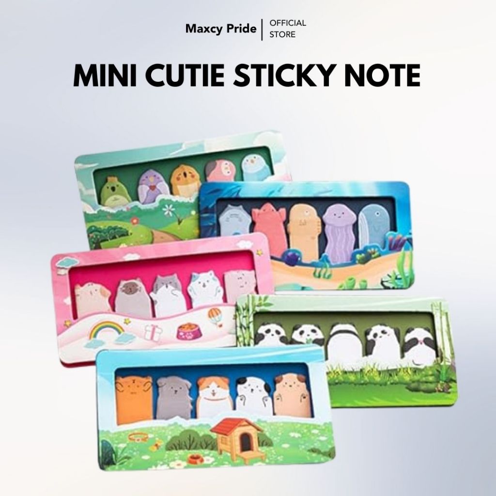 

Tempelan Kertas Catatan Sticky Note Cartoon Animal Capybara Fish Cat Memo Pad Estetik 120 Lembar