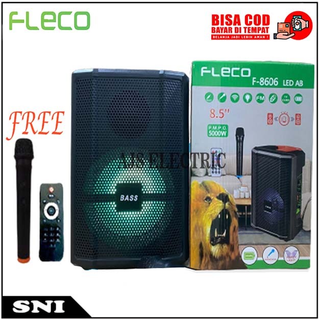 SPEAKER BLUETOOTH FLECO F-8606 LED AB / SPEAKER FLECO F 8606 LED AB | FLECO F-8606BAL 8.5 INCH FREE 