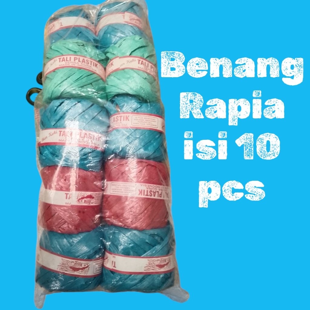 

Tali rapia 1 pack isi 10pcs (eceran 2000) /tali benang rapia eceran warung, Toko/tali warna-warni plastik