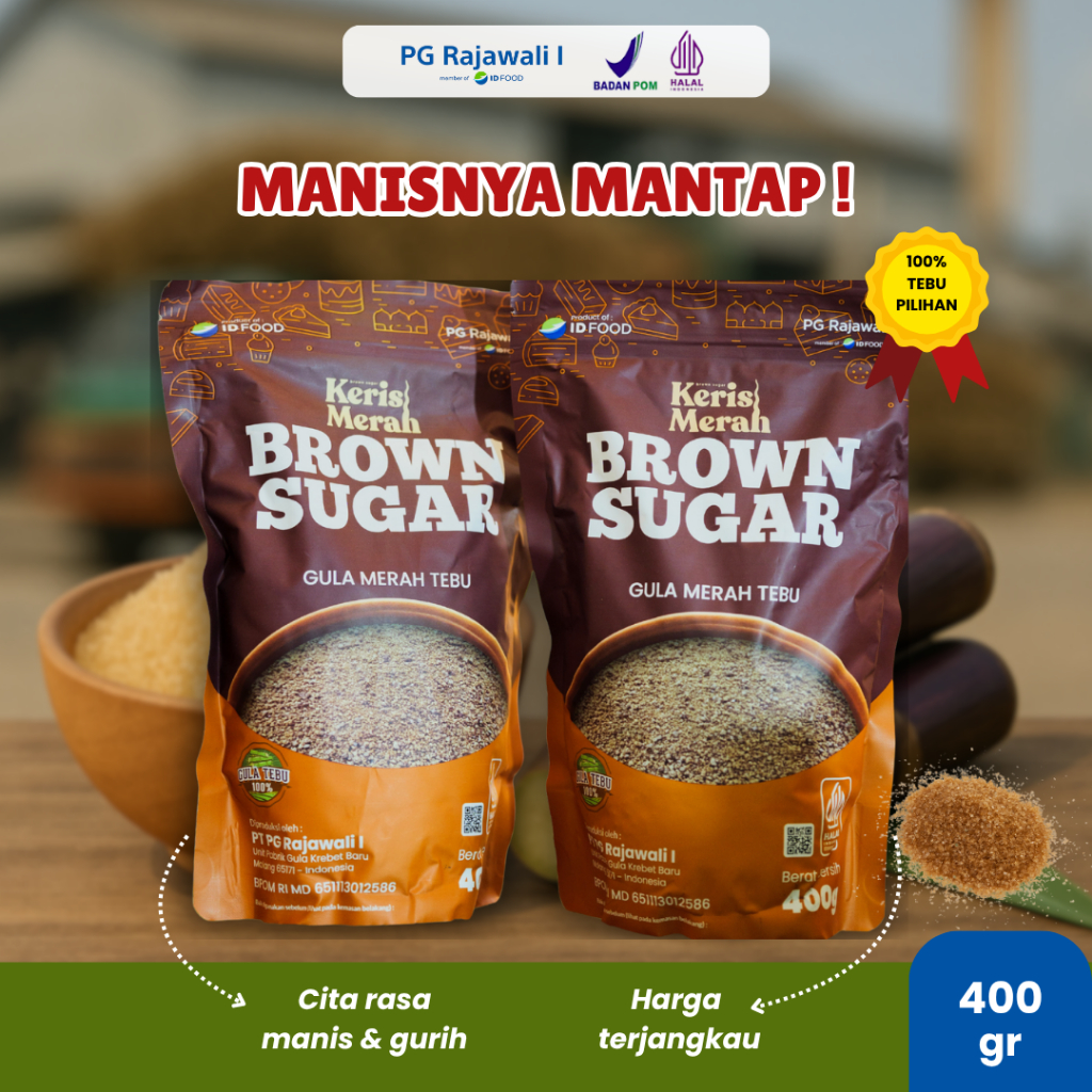 

Gula Coklat "Brown Sugar Keris Merah" 400 gr