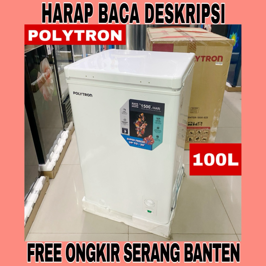 Freezer Box Polytron 100Liter / Chest Freezer Polytron PCF-118 (FREE ONGKIR SERANG BANTEN)