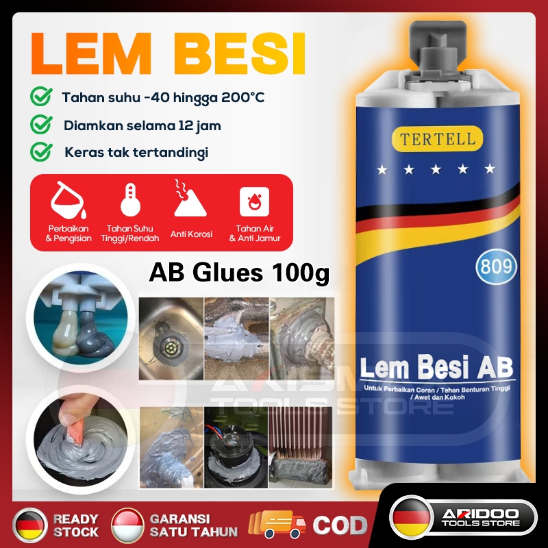 COD Lem AB Besi Super Kuat Tahan Panas Kafuter Lem Perekat Super Untuk Reparasi Mobil /Rumah  Lem Be
