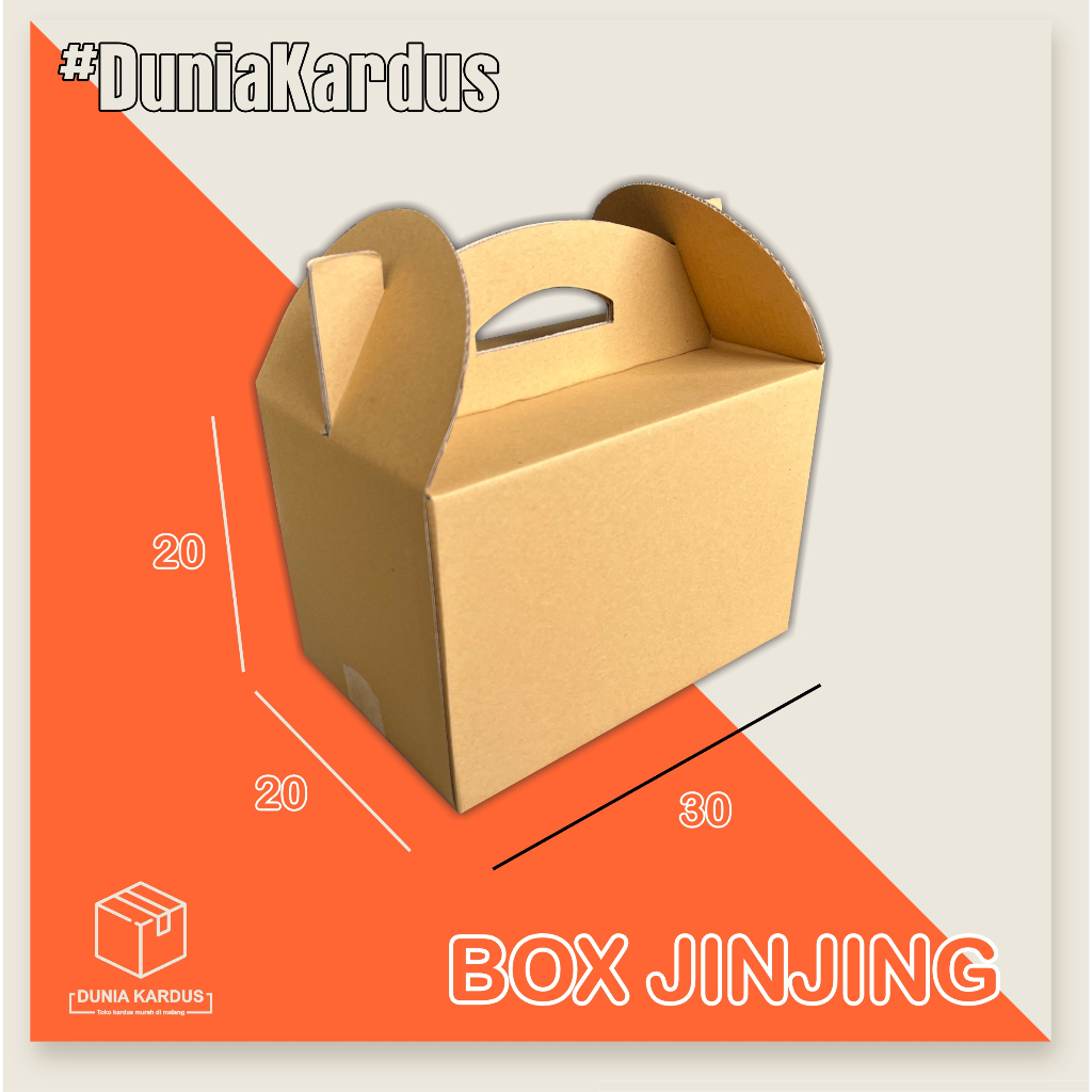 

Box Jinjing Polos 30x20x20 cm | Kardus takeaway | jinjing/tenteng | kardus buah | hampers | sembako