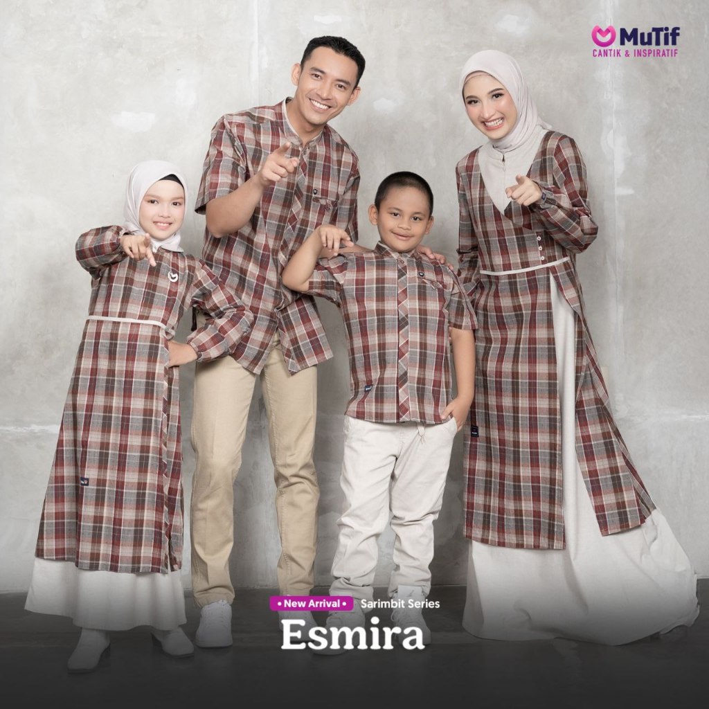 Esmira & Hayya Red Pastel Sarimbit Series | Gamis Esmira | Little Esmira | Koko Hayya | Little Hayya