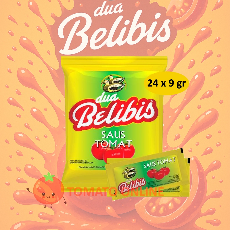 

Dua Belibis / TOMAT Saos Saus Sauce TOMATO / 1 PACK isi 24 Sachets Sachet ( 216 gram gr G )