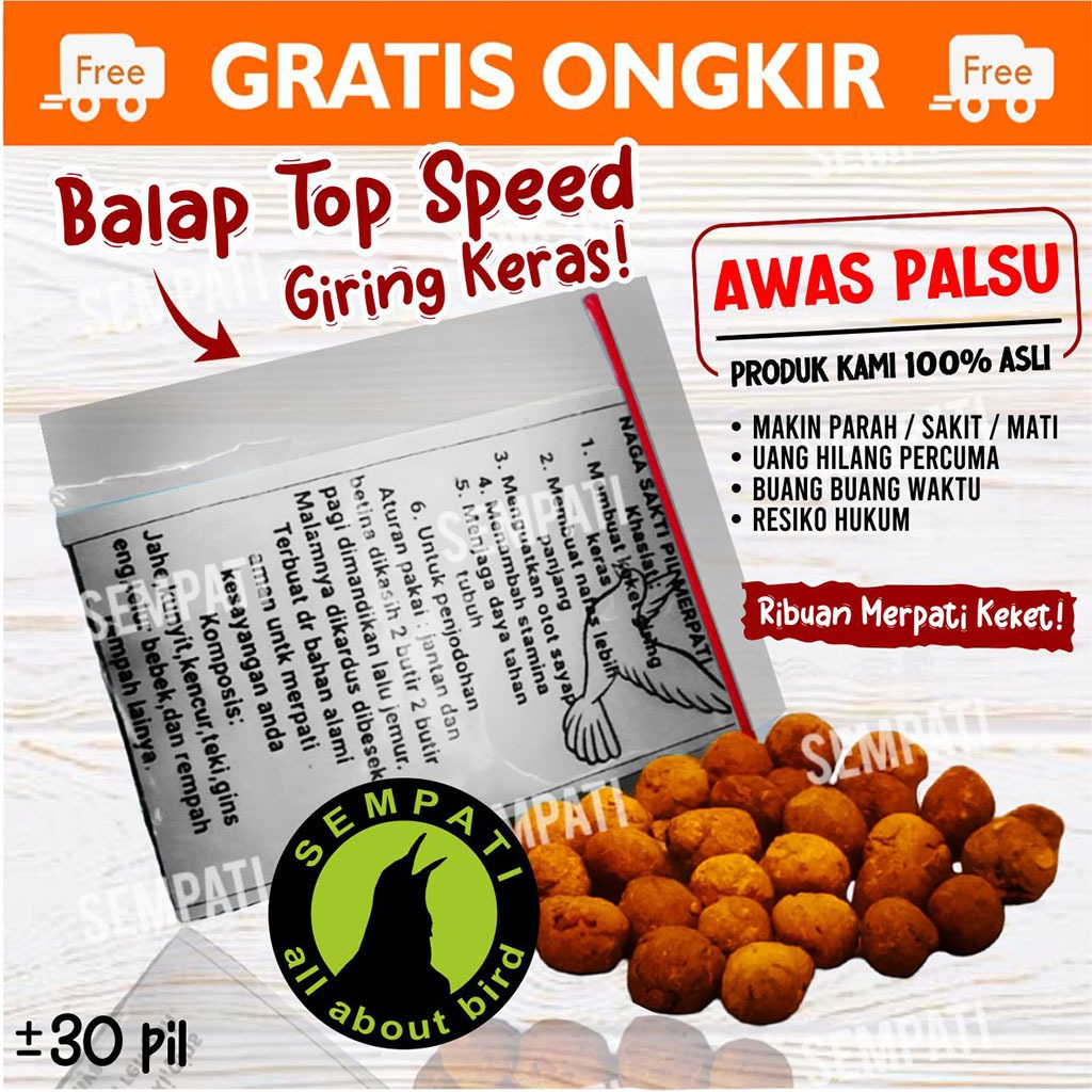 SEMPATI Obat Giring Keket Pil Burung Merpati Dara Naga Sakti Jamu Vitamin Stamina Burung Dara Obat S