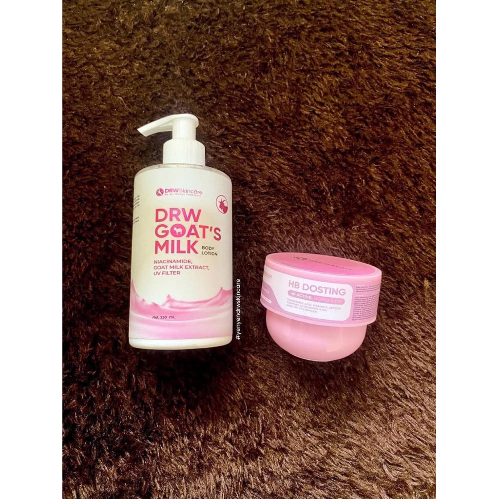 DRW Skincare Paket Lotion Siang Malam ( Hb Dosting & Goats Milk Body Lotion ) BPOM