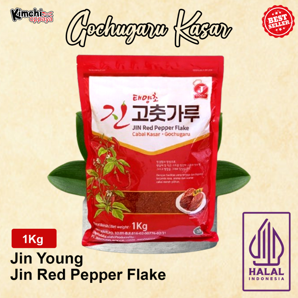 

Gochugaru Jin Korea Red Pepper Flake / Cabe Kasar Korea 1kg Premium