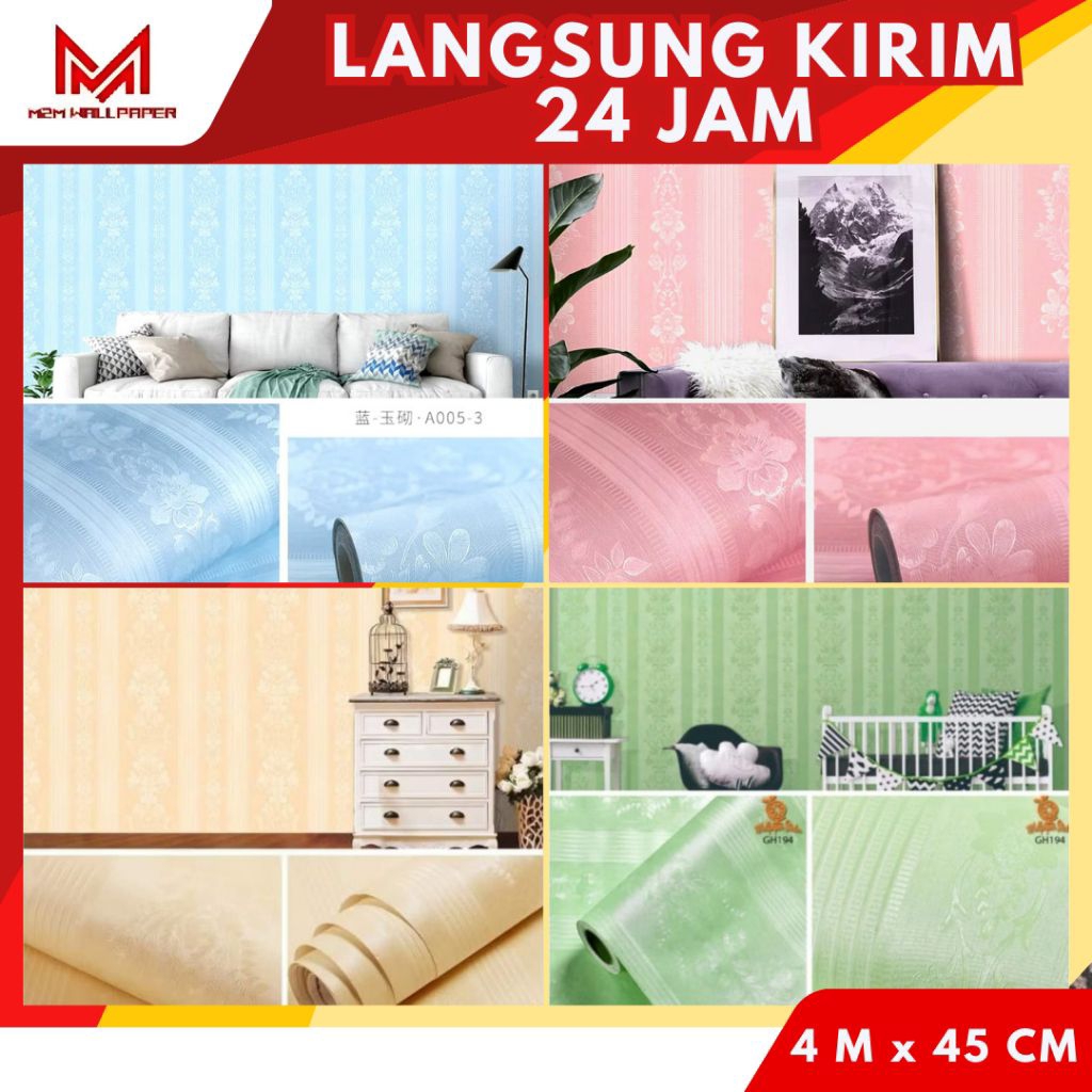Wallpaper Dinding Kamar Aesthetic Wallpaper Dinding Kamar Motif Emboss [ M2M WALLPAPER ] Sticker Din