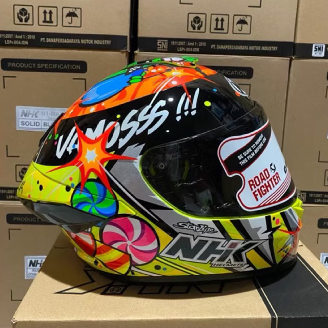 Helm NHK Mark 1 Ivan ortola gas gas vamos yellow gloss helm nhk full face