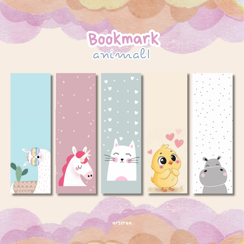 

Bookmark Animal Aesthetic | Pembatas Buku Cute Unik [isi 5pcs]