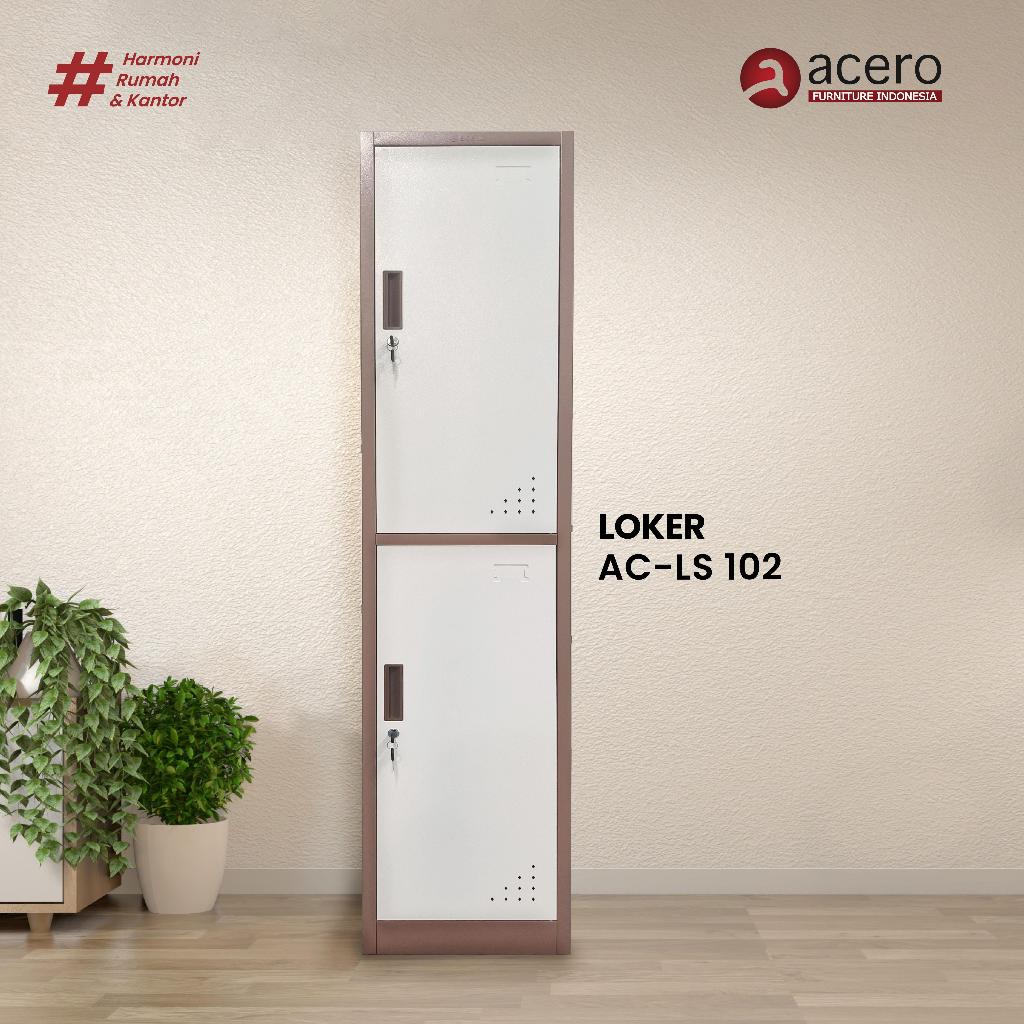 Acero Furniture AC-LS102 Series | Lemari Loker Besi AC-LS 102 | Lemari Loker 2 Pintu | Lemari Tempat