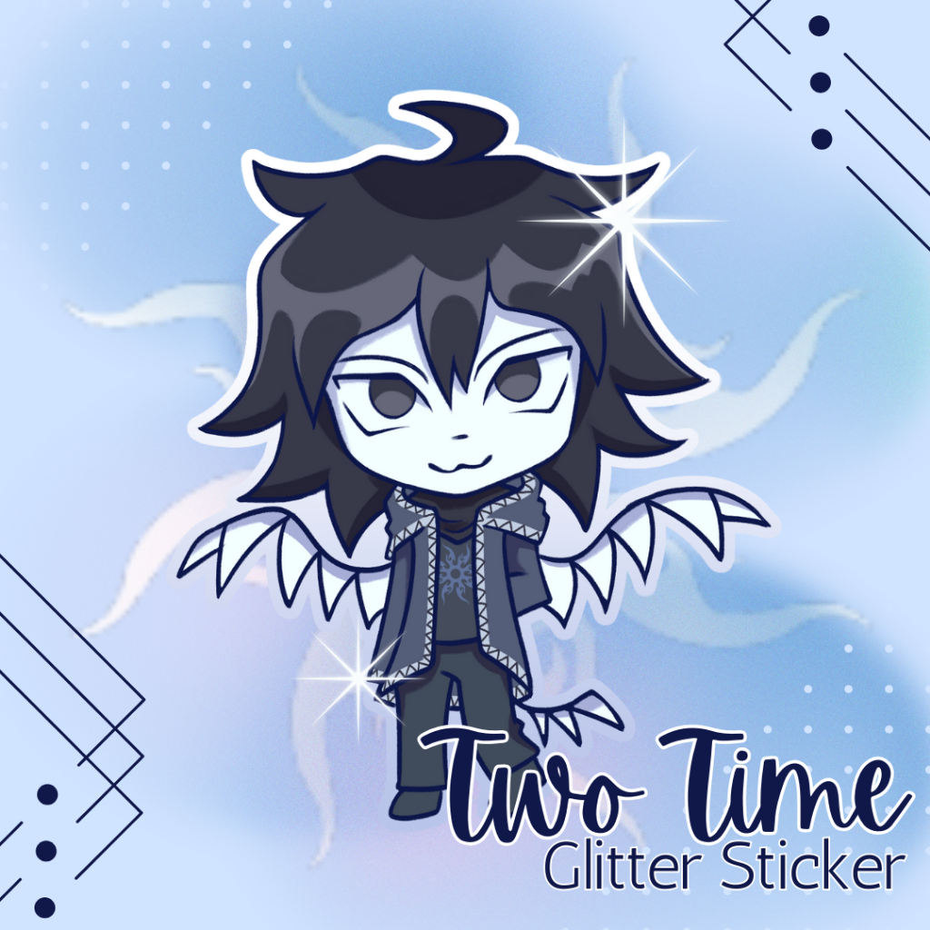 

Fanmerch vinyl sticker glitter roblox forsaken (two time)