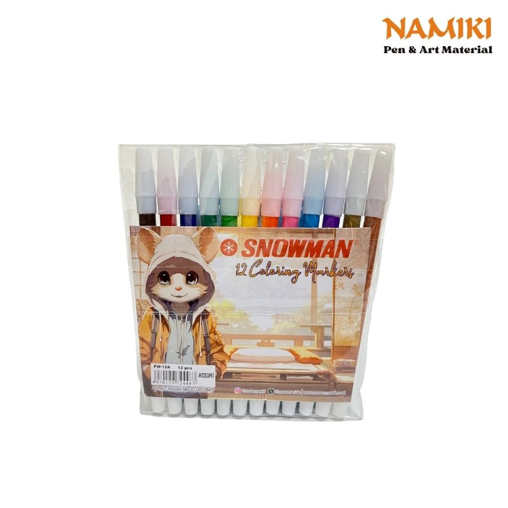 

Spidol Snowman Color Pen Marker Set 12 Warna Murah Berkualitas