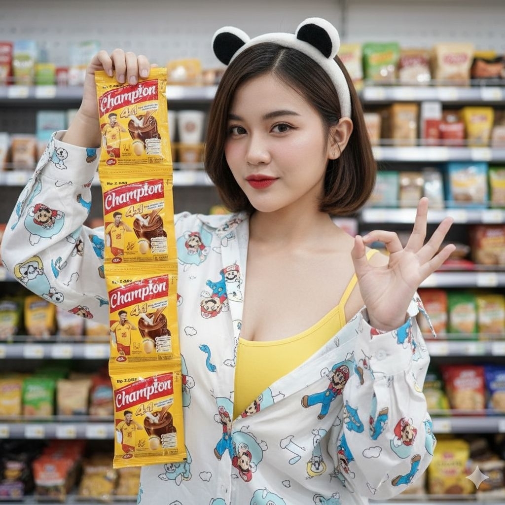 

1 renceng (5 sachet) ENERGEN CHAMPION Susu Cokelat Malt Vitamin 2