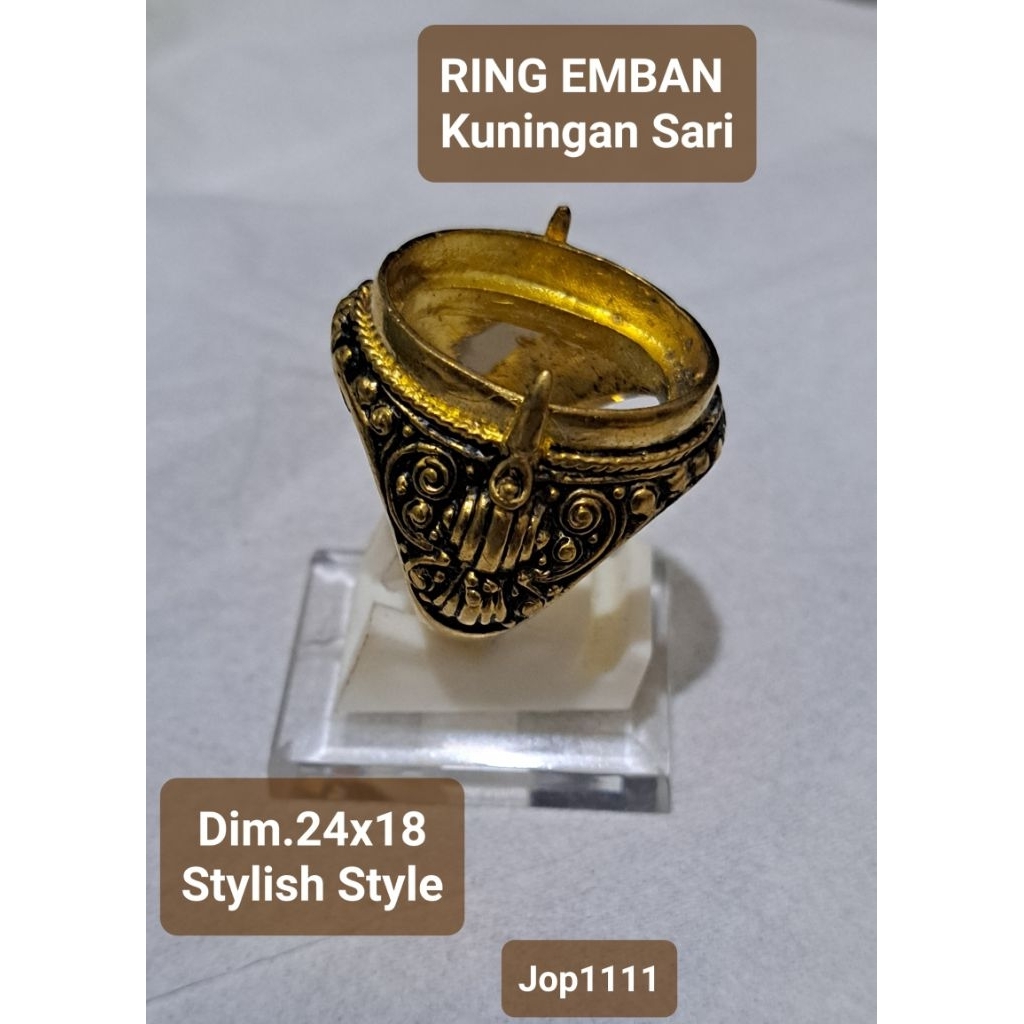 RING Emban Cincin Kuningan Sari dan Monel Stylish Ready Untuk Emban Kombinasi | Kepala Gesper Batu T