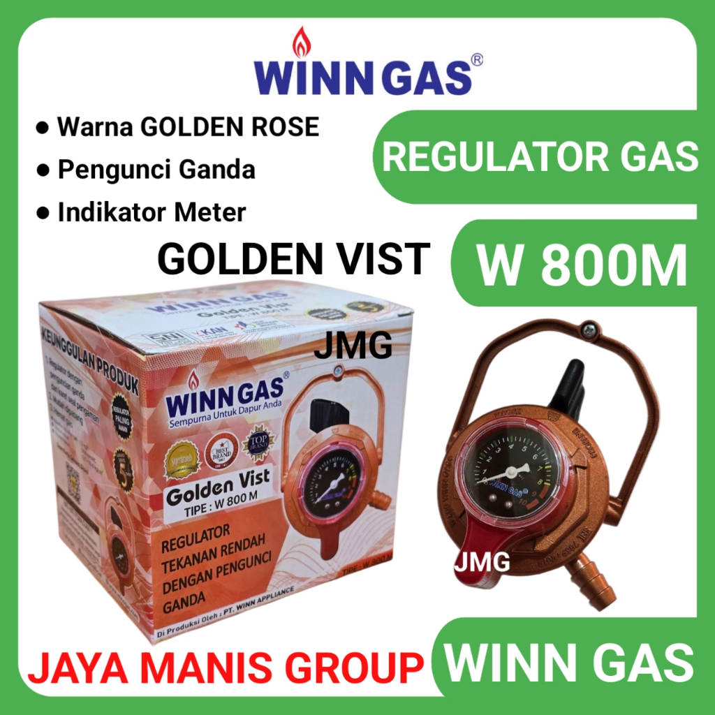 Regulator Gas Anti Bocor WINN GAS W 800 M GOLDEN VIST