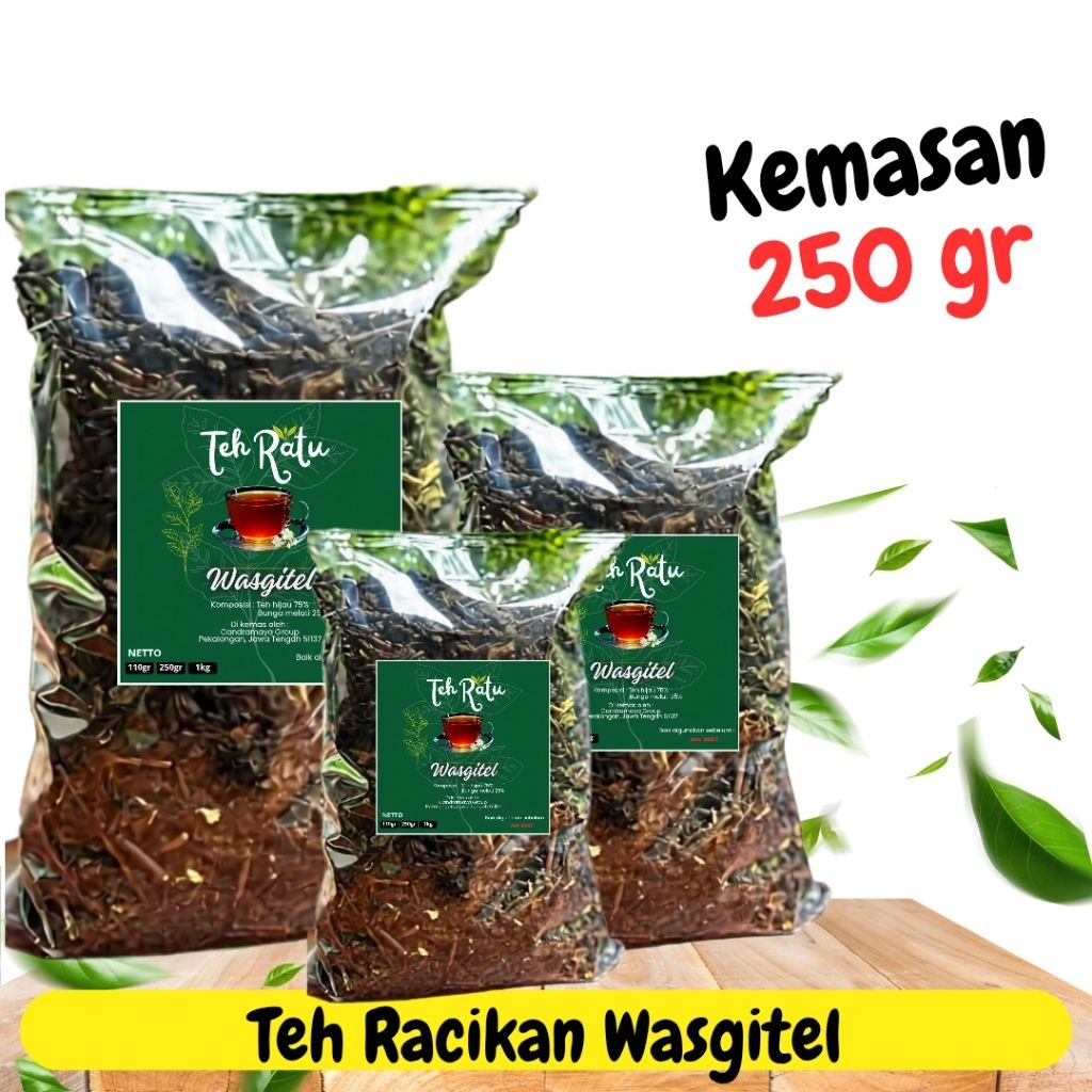 

Racikan teh Solo Asli Tea Ratu Wasgitel Kemasan 250 GR